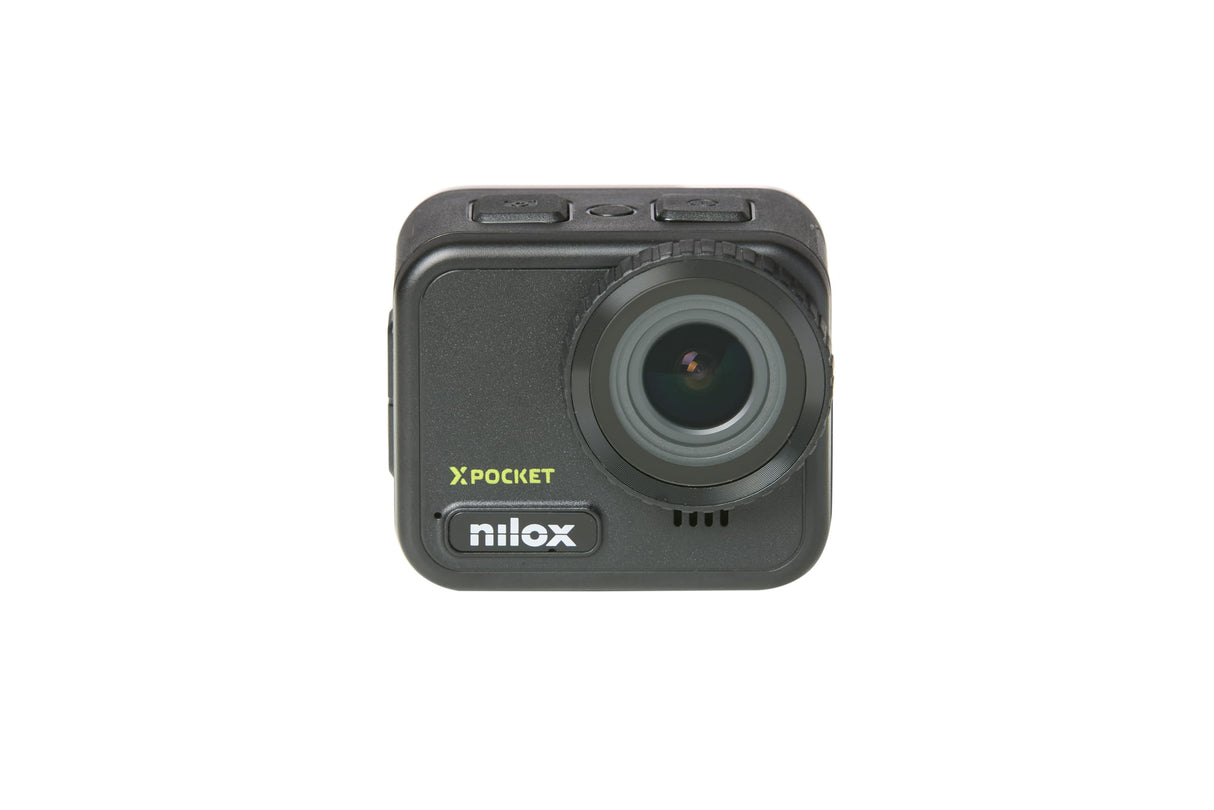 Nilox XPOCKET Action CAM, Cámara Deportiva Compacta 4k a 30fps, Pantalla LCD de 2.1’’, Conexión WiFi, Batería 1050mAh, Sumergible hasta 21m Sin Funda
