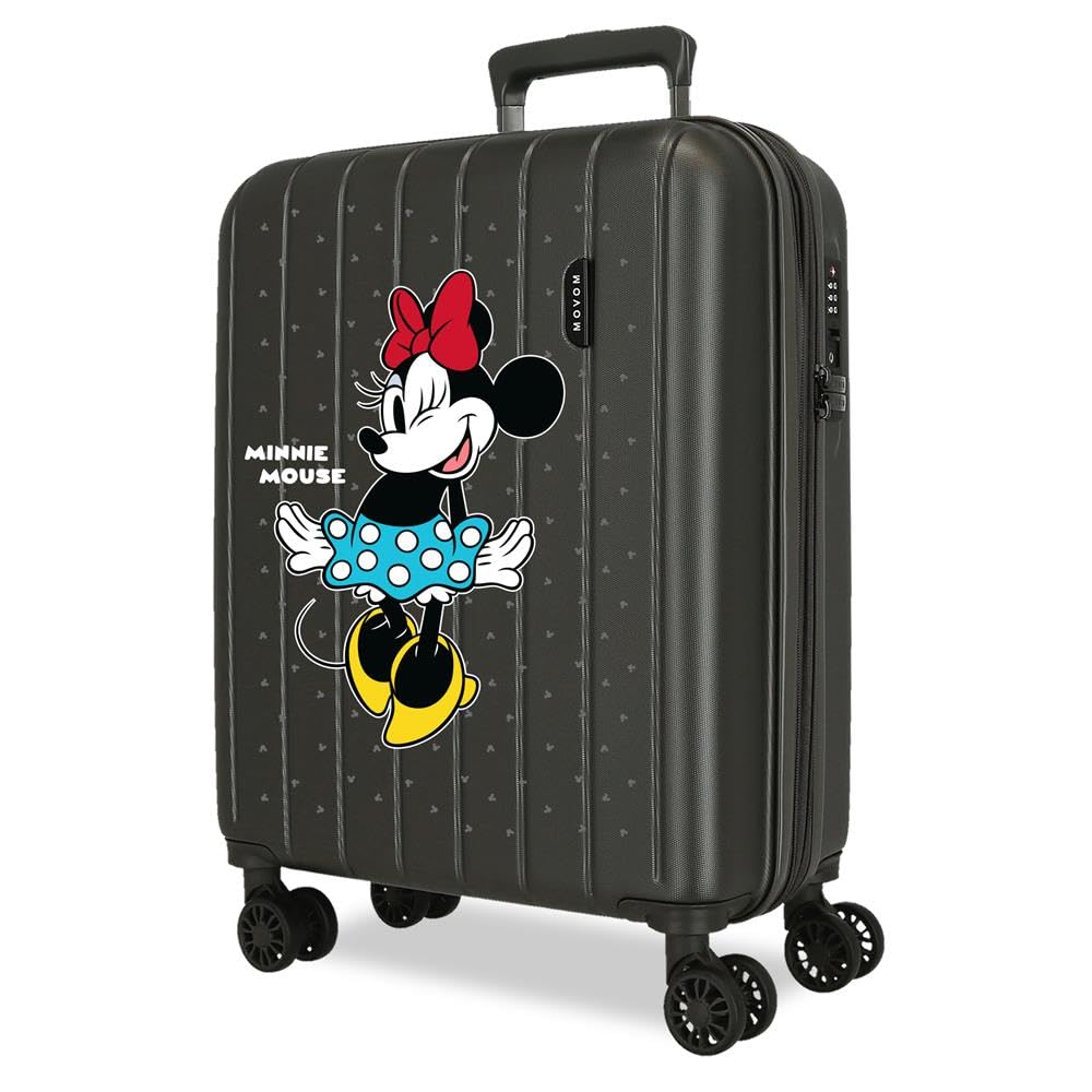 Joumma Disney Minnie Line Maleta de Cabina Antracita 40x55x20 cms rígida 2,8 kgs Cierre TSA Integrado ABS 2,8 kgs 37L Extensible Equipaje de Mano