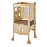 VEVOR Torre de Observación para Niños Carga de 56,75 kg Torre de Aprendizaje Montessori Plegable Madera Maciza Red de Seguridad de 3 Alturas para Niños Pequeños, Dormitorio, Baño, Mostrador de Cocina