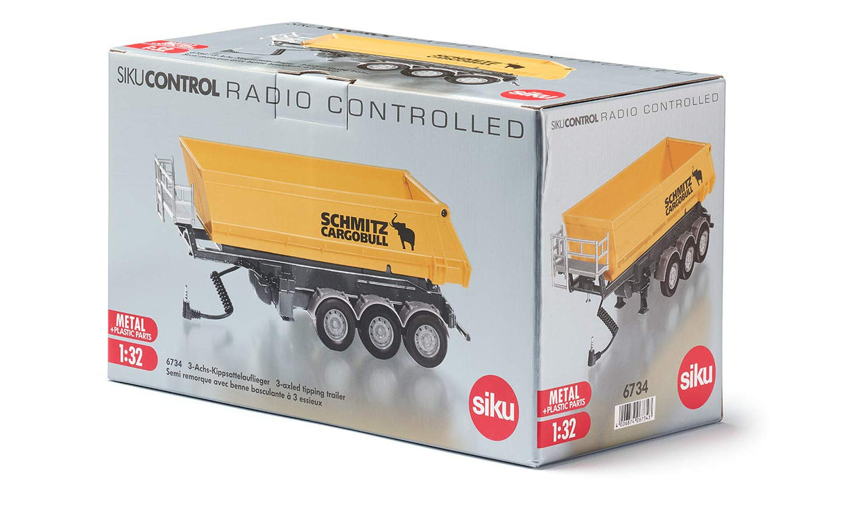 Siku 6734 Control 3-Axled Tipping Semi-Trailer, Yellow