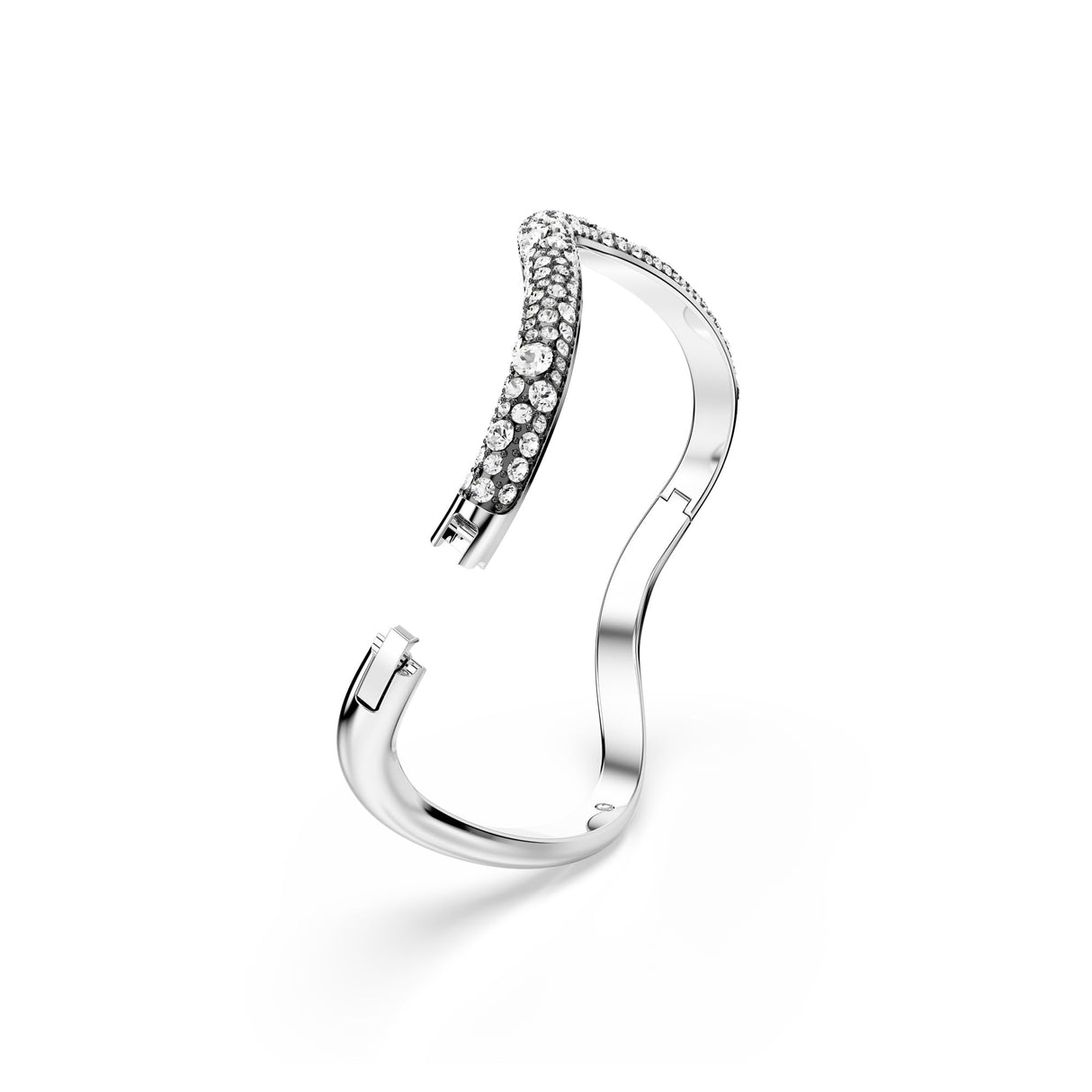 Swarovski Brazalete Sublima, Talla redonda, Blanco, Baño de rodio