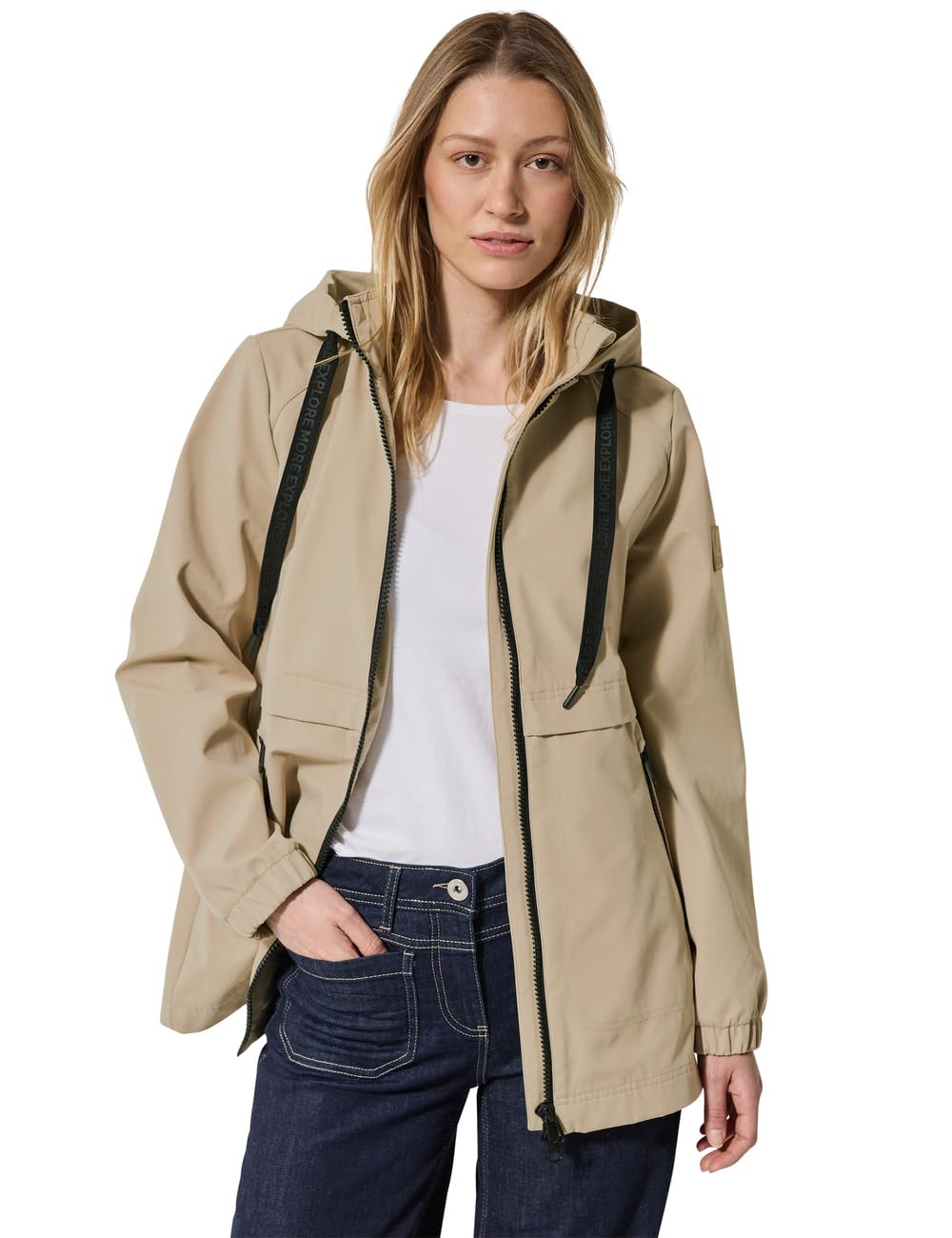 CECIL B201947 Chaqueta de Trinchera Corta, Creamy Almond Beige, M Mujeres