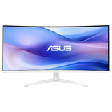 ASUS VU34WCIP-W Monitor Eye-Care WQHD de 34 Pulgadas, 3440x1440, curvatura 1500R, sin Marco, 100 Hz, ionizador de Aire, SmoothMotion, Eye Care Plus, USB-C PD 65 W, Altavoces, sostenibilidad óptima
