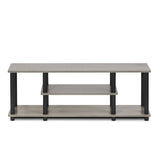 Furinno Turn-N-Tube Muebles TV sin Herramientas, Engineered Wood, Francés Roble Gris/Negro, 47