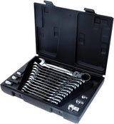 KS Tools 503.4868 Juego de llaves combinadas de carraca articuladas GEARplus, 18 pzsbloqueables