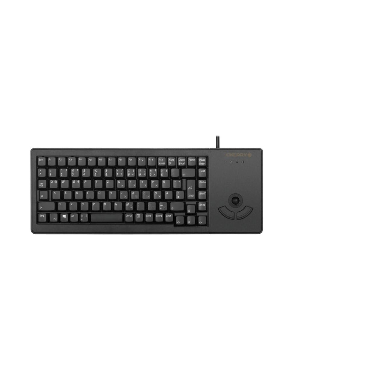 CHERRY G84-5400 XS, Teclado Compacto con Trackball, Distribución Española (QWERTZ), Con Cable (Puerto USB-A), Interruptores Mecánicos CHERRY ML, Negro