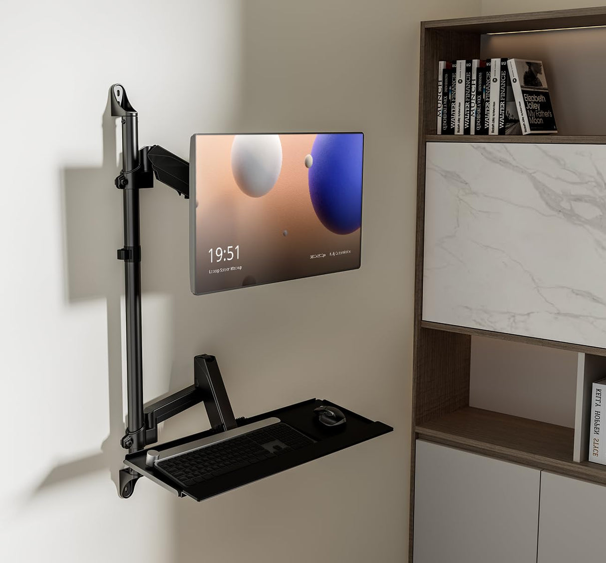 My Wall HL64L - Soporte de Pared para Monitor (17-32), Color Negro, Altura Ajustable, inclinable, Giratorio