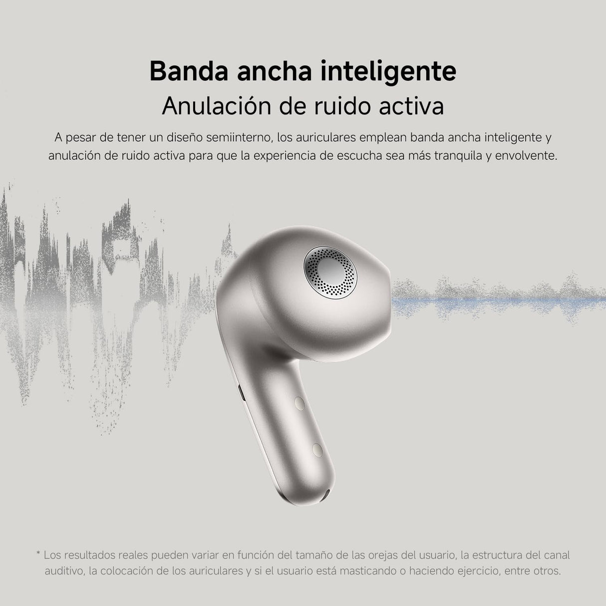 XIAOMI Buds 5 – Auriculares inalámbricos, cancelación Activa de Ruido, Harman Audio EFX, Hi-Res, diseño ergonómico, hasta 30 Horas de batería, Gris (Versión ES)