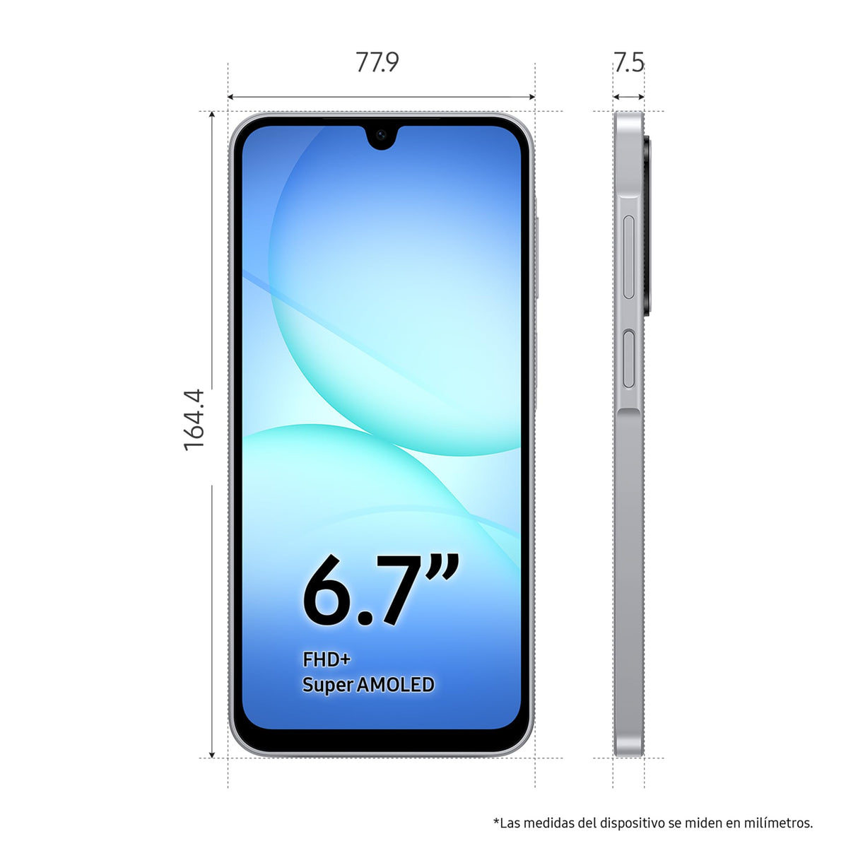 SAMSUNG Galaxy A17 5G 128GB - Teléfono Móvil con IA, Marco Fino 7,5mm, Pantalla Grande, Cámara 50MP, 4GB RAM, Batería 5000mAh, Gris, Garantía del Fabricante 3 Años + 1 Año Extra