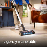 Philips Aspiradora sin Cable Serie 3000, Potente succión en Suelos Duros, 60 min de autonomía, Cepillo LED, Accesorios, batería reemplazable, Ligera y eficiente en rincones (XC3032/01)