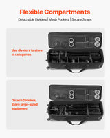 VEVOR Estuche con Ruedas para Equipo de Estudio 118 x 37 x 30 cm, Bolsa con Ruedas para Cámara, Correas, Asa Acolchada en el Compartimento para Soportes de Iluminación, Trípodes y Telescopios, Negro