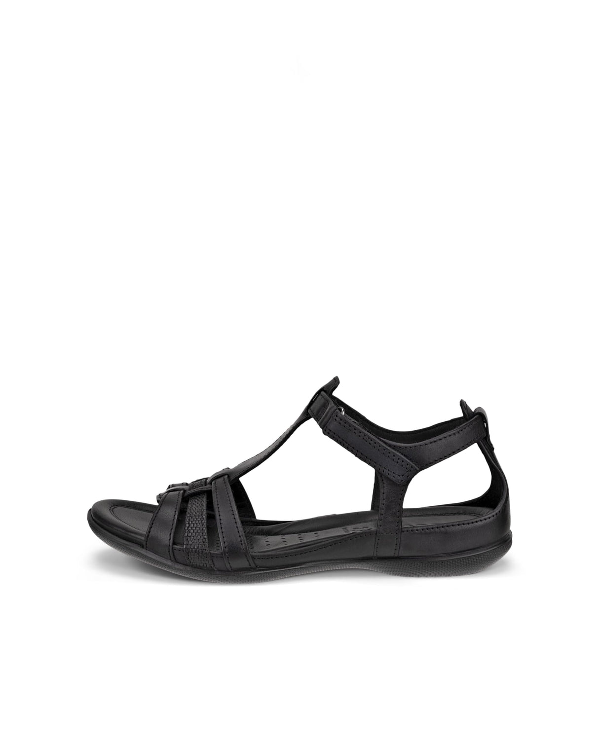 ECCO Flash T-Strap Sandal, Sandalias Mujer, Negro (53859Black/Black), 37 EU