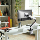 LogiLink Soporte para Monitor de 17 a 49" con Resorte de Gas, Soporte de Mesa o Montaje de Agujeros de Mesa, Capacidad de Carga de hasta 20 kg, diseñado para Gamer con Efecto de iluminación