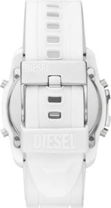 Diesel Reloj para hombre Master Chief, movimiento LCD, 44mm Caja de silicona blanca con correa de silicona, DZ2157
