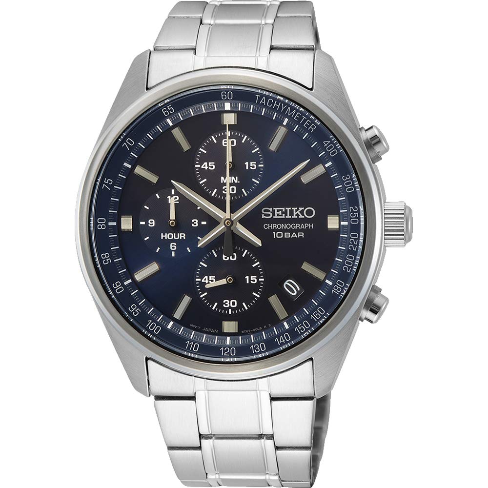 Seiko Reloj Analógico para Hombre de Cuarzo japonés con Correa en Acero Inoxidable SSB377P1