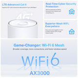 TP-Link Deco X50-4G (1 Pack) - Sistema AI Mesh AX3000 Mbps, Cat 6, Dual-Band, WiFi 6, Cobertura de 230 m2, 3 Puertos Gigabit, Control Parental, Protección de Red