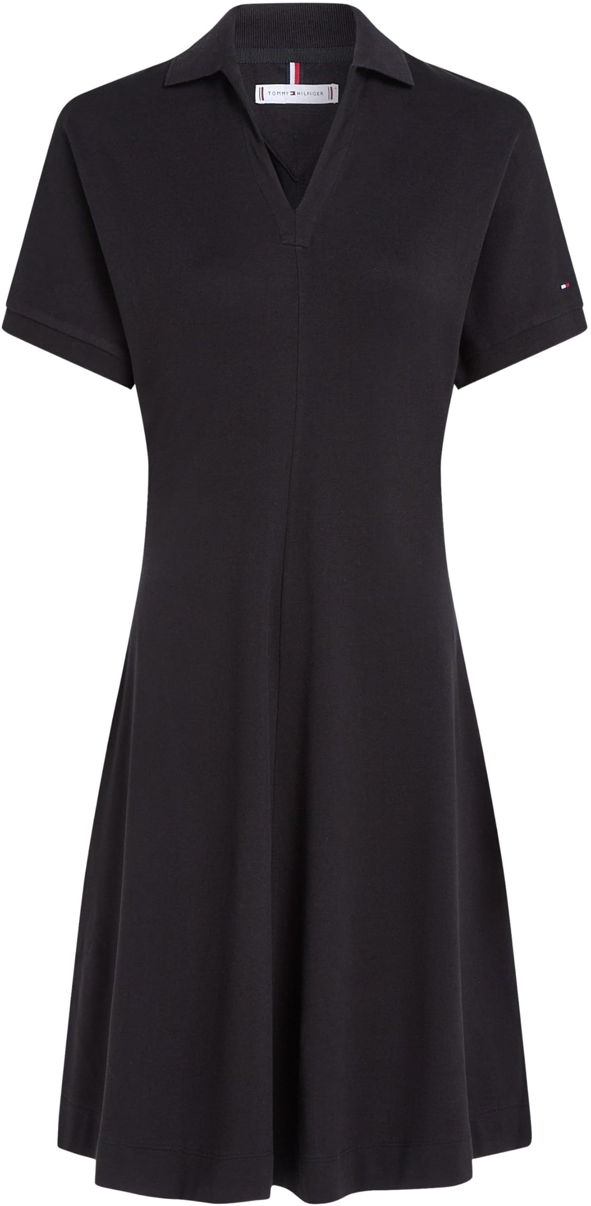 Tommy Hilfiger Vestido Tipo Polo Mujer Lyocell Fit & Flare, Negro (Black), XXL