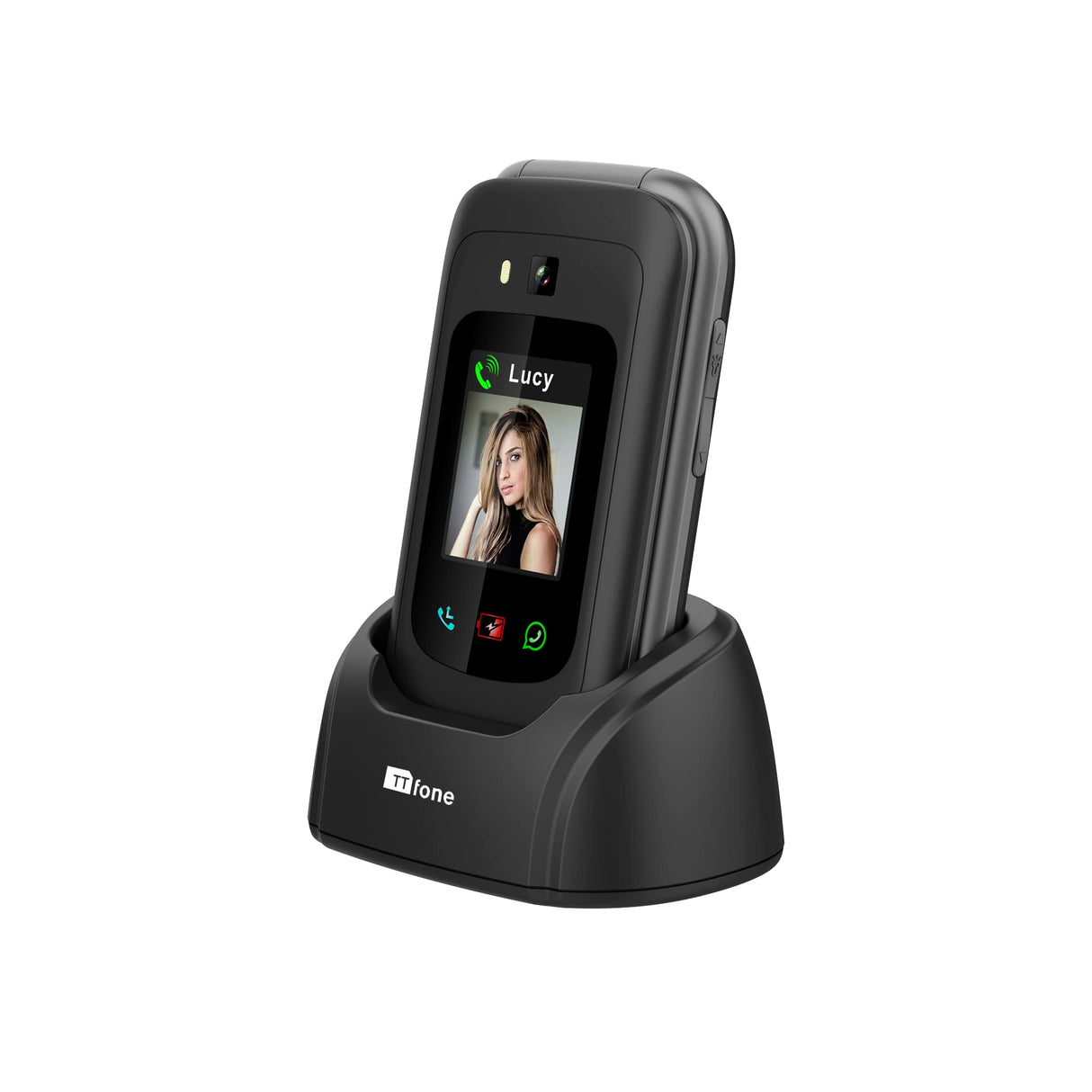 TTfone TT970 Whatsapp 4G Pantalla Táctil Teléfono de tapita y Botones Grandes – con Cámara de 8MP y Botón de Asistencia de Emergencia, Compatible con Audífonos y – Fácil y Simple de Usar (embalar)