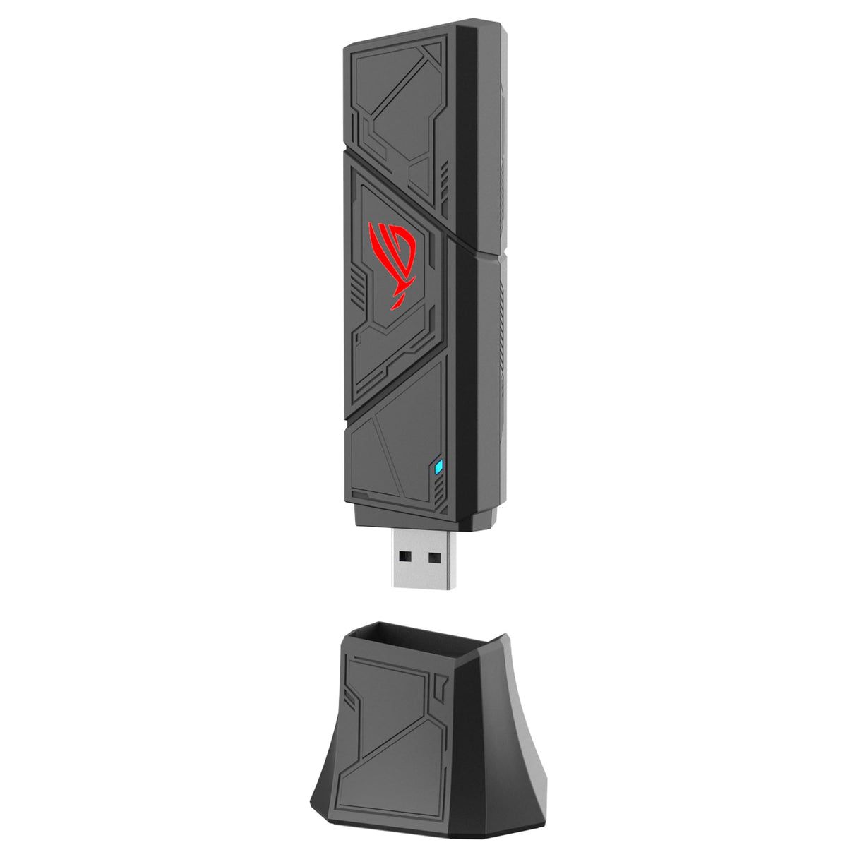 ASUS ROG USB-BE92 - Adaptador USB WiFi 7 BE6500 tribanda, Banda de 6 GHz, Compatible con 4096-QAM, Funcionamiento multienlace (MLO), Compatible con Tipo A y C, Seguridad de Red WPA3