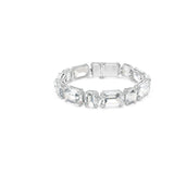 Swarovski Pulsera Tennis Millenia, Talla octogonal, Blanca, Baño de rodio