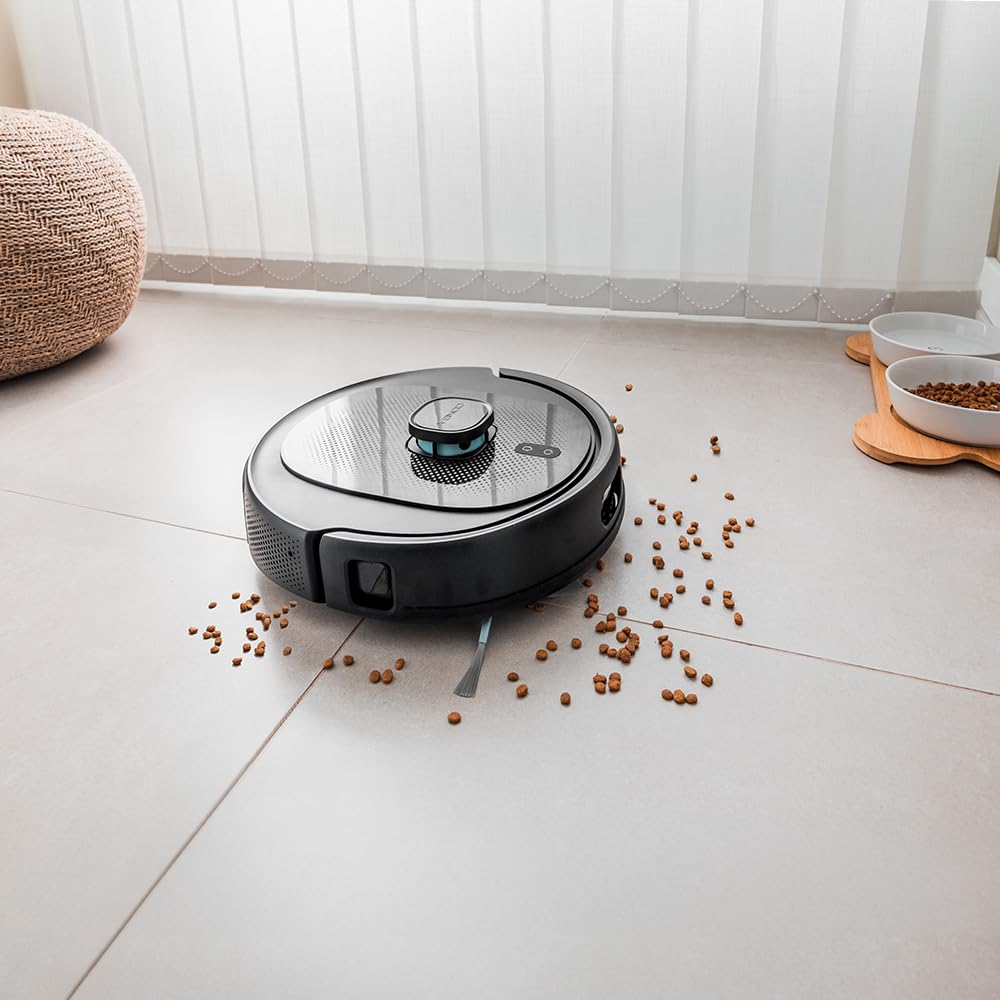 Cecotec Robot Aspirador Conga 9990 AI Spin Revolution Ultra Power Home, 10.000 Pa, Navegación láser, Base de autovaciado, Inteligencia Artificial, Evita Objetos, Control App, 240 min Autonomía