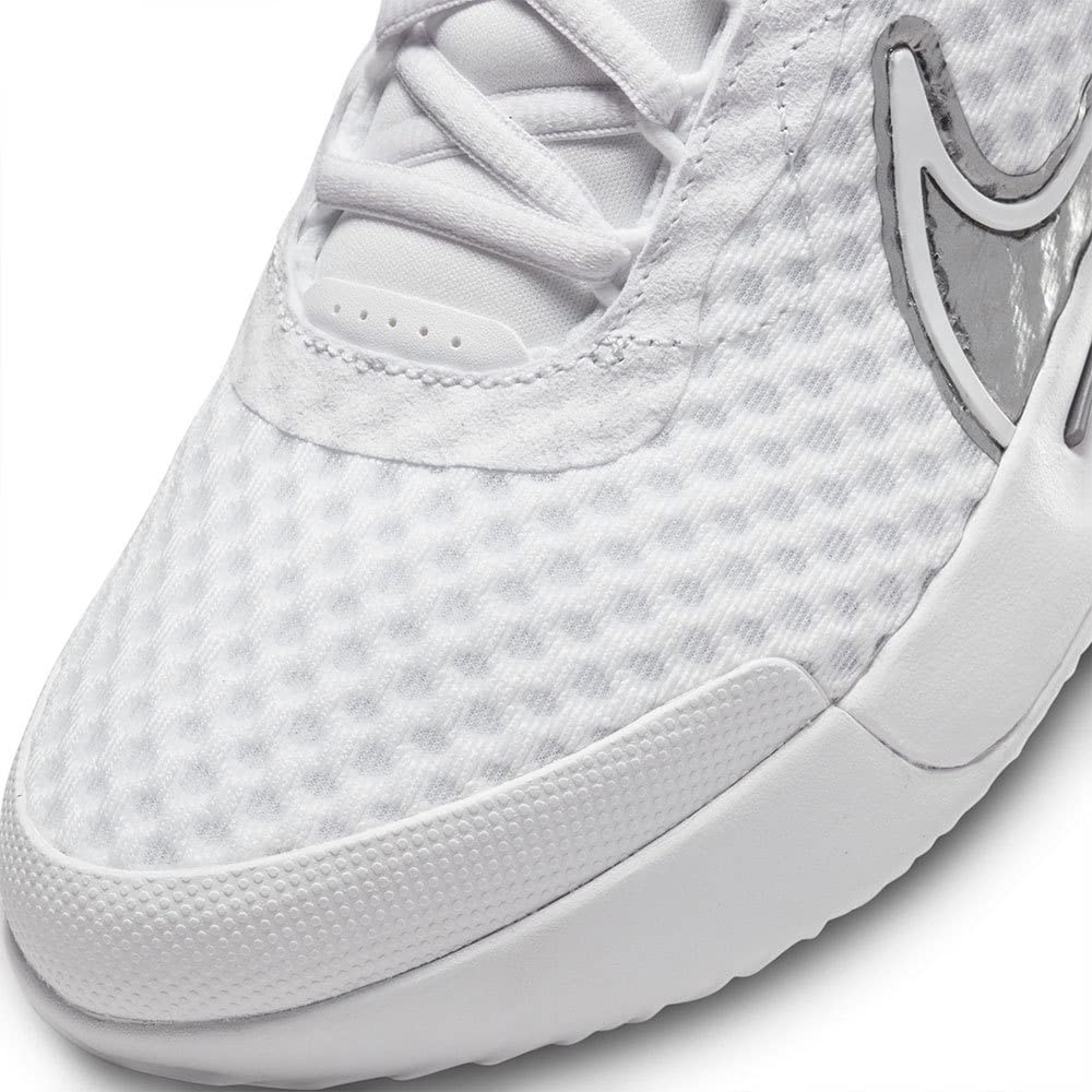 NIKE Court Zoom Pro, Zapatos de Tenis para Mujer, White Metallic Silver, 41 EU