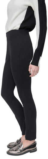 DKNY Pull On Ponte Pant W/Zipper Detail Pantalones, Negro, L Mujeres
