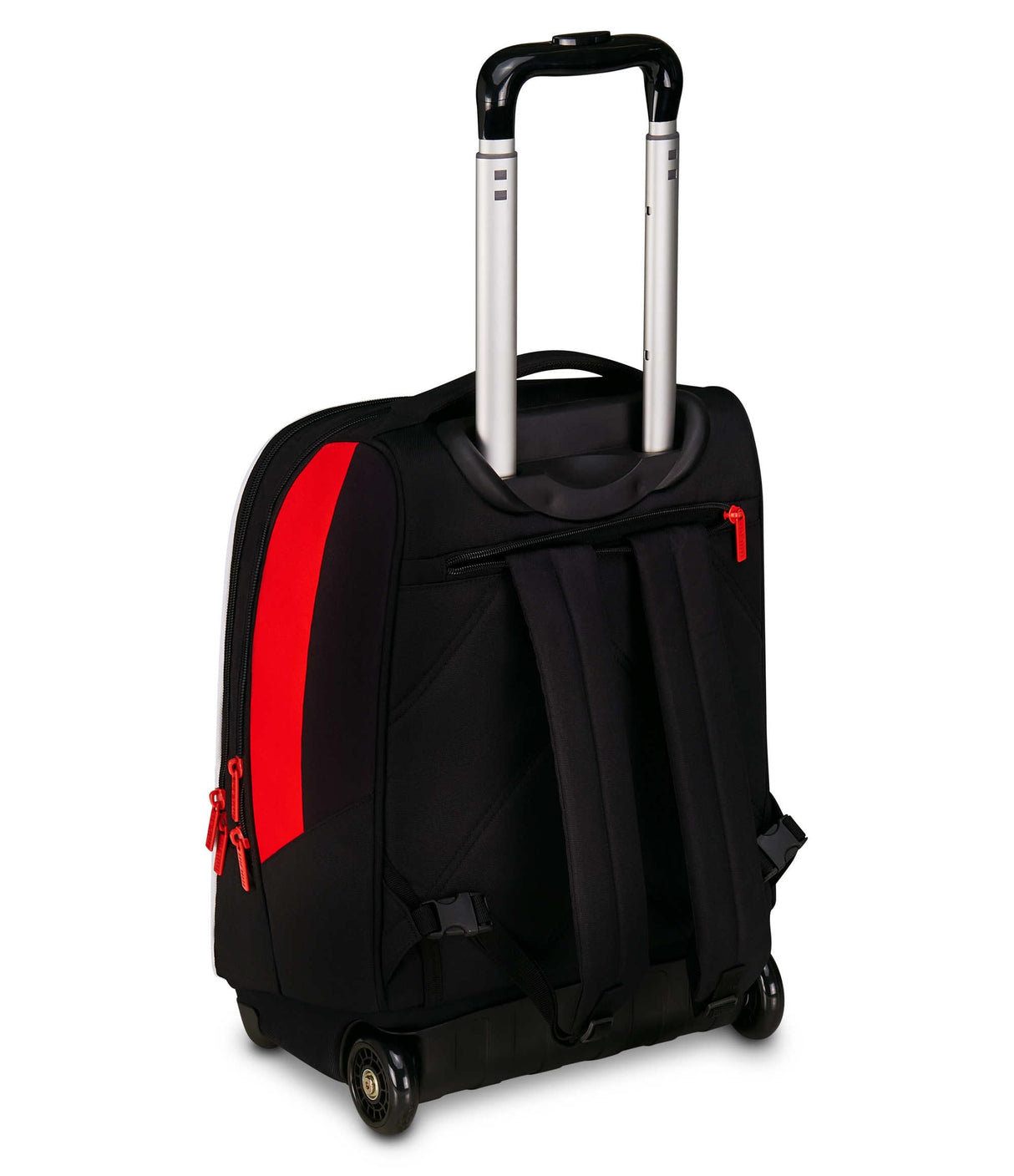 Seven Milan Big Trolley escolar fijo, rojo y negro, equipo de fútbol, 2 en 1, doble uso, trolley y mochila, escuela primaria, niño, Negro, Talla única, Casual