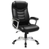 SONGMICS Silla de Oficina, Silla de Escritorio, Altura Ajustable, Ergonómica, Tapizada en PU, Carga de 150 kg, Negro OBG21B
