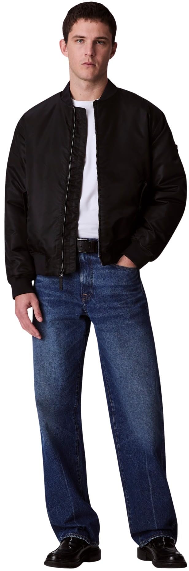 Calvin Klein Cazadora bomber Hombre Jeans Hero con cremallera, Negro (Black), M