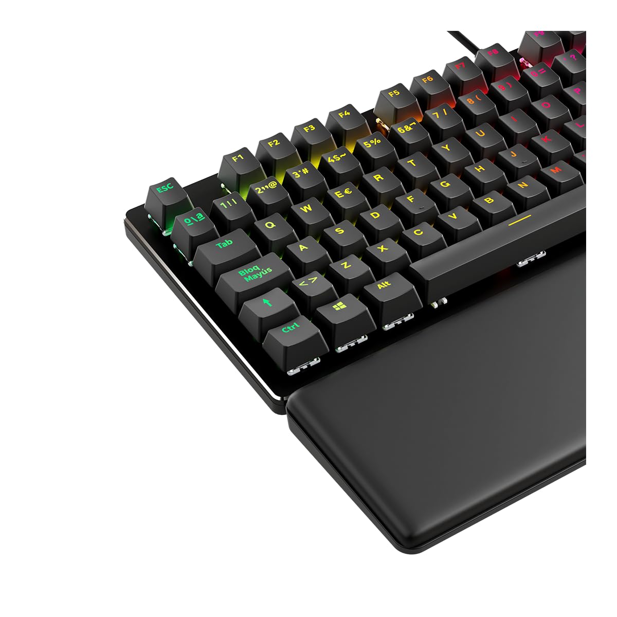 NEWSKILL Serike V2 Teclado mecánico Full Layout RGB con switches Hot-Swap lineales, Estructura metálica y reposamuñecas magnético español Negro