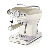 Ariete 1389/13 CAFETERA Espresso Vintage, 900 W, 0.9 litros, 15 bares, maxicapuccino, porta filtro para monodosis y café en grano, plástico Beige