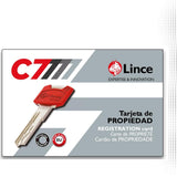 Lince - Cilindro de cerradura de alta seguridad con botón C7 L30+B30 | Desbloqueable con 5 llaves | Color níquel | Resistente a todas las técnicas de robo conocidas