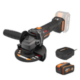 Amoladora angular inalámbrica Worx 20V 125mm | WX814 | potencia equivalente a 1000 W, corte 50% más rápido, diseño compacto, batería de 4,0 Ah y cargador rápido de 2 A incluidos