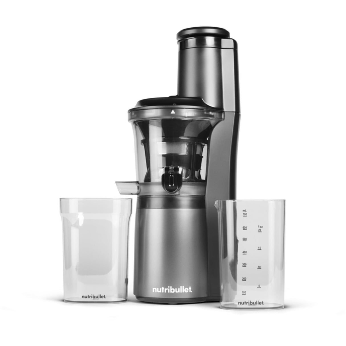nutribullet Slow Juicer, nutribullet Exprimidor, exprimidor cold press, extractor de zumos de frutas y verduras, capacidad de 700ml, negro, NBJ500