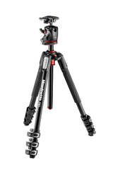 Manfrotto 190 Xpro- Kit trípode con rótula de Bola, 4 Secciones (Aluminio)