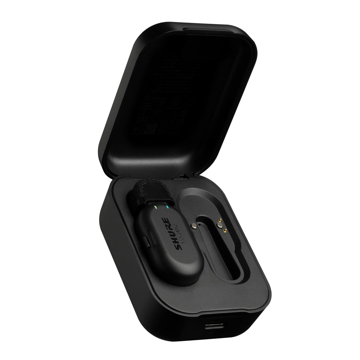 Shure MoveMic One - Pro Direct to Phone Micrófono inalámbrico Lavalier para iPhone y Android, Bluetooth Mini Mic, Carga de 24 horas, Configuración rápida, IPX4, Compact & Portable Clip Lav (MV-ONE-Z6)