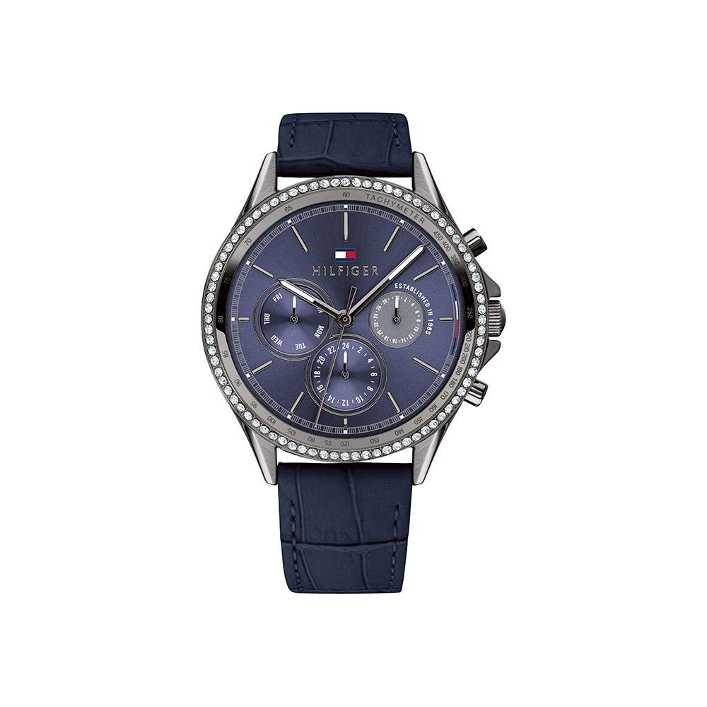 Tommy Hilfiger Reloj Analógico de Cuarzo multifunción para Mujer con Correa en Piel Azul - 1781979
