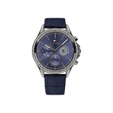 Tommy Hilfiger Reloj Analógico de Cuarzo multifunción para Mujer con Correa en Piel Azul - 1781979