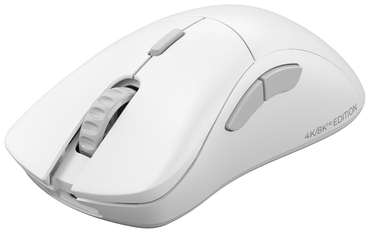 Glorious Gaming Model D 2 Pro 4K/8K Ratón Gaming inalámbrico - 2,4 GHz 1 ms de retardo, sondeo 4K/8K, 100M clics, 62 g superligero, Gran batería, Sensor PPP 26K, RGB, ergonómico, 6 Botones - Blanco