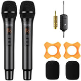 Maono WM760 A2 - Sistema de micrófono inalámbrico con 2 micrófonos y Receptor, Color Negro