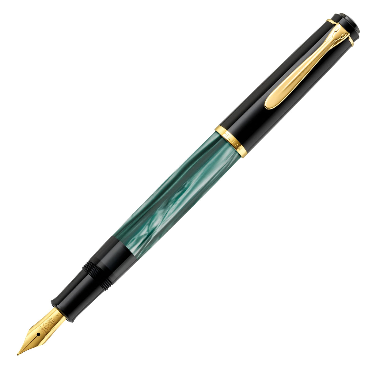 Pelikan Elegance Souverain M200 – Pluma estilográfica de punta fina, color negro/verde