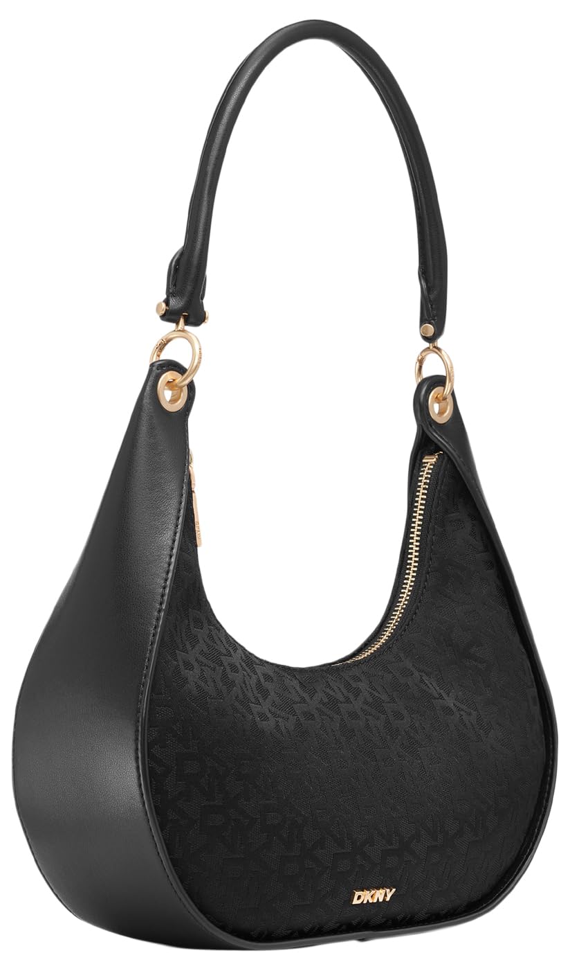 DKNY Abby Hobo Crossbody, Bolso de Mano Mujeres, Jet Blk/Blk