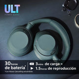 Sony ULT Wear, Auriculares inalámbricos Bluetooth con ULT Power Sound, Ultimate Deep Bass, Noise Cancelling, Calidad de Llamada nítida, hasta 30 Horas de autonomía de la batería, iOS y Android, Negro