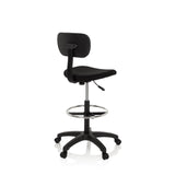 hjh OFFICE Silla de Trabajo Silla giratoria Top Work 05 Tela Alta con Respaldo reposapies Altura Ajustable Negro