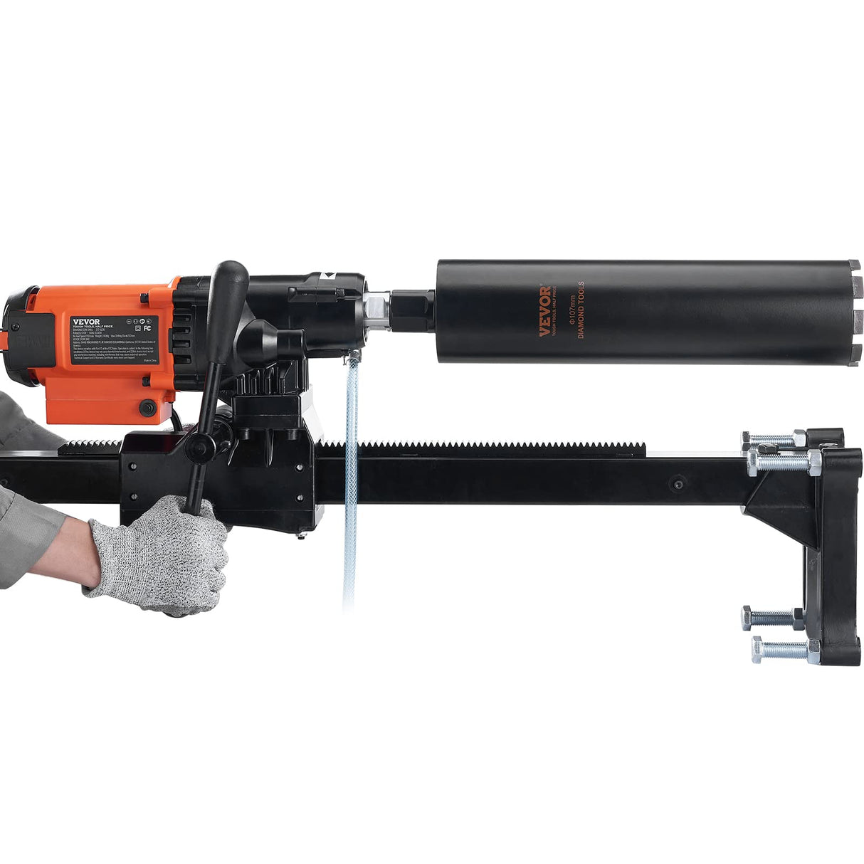 VEVOR Taladro de Diamante Diámetro Máximo de 20 cm Máquina Perforadora de Diamante Profundidad de 60 cm Perforación en Seco y Húmedo 750 rpm Taladro Diamantado para Construcción de Hormigón Armado