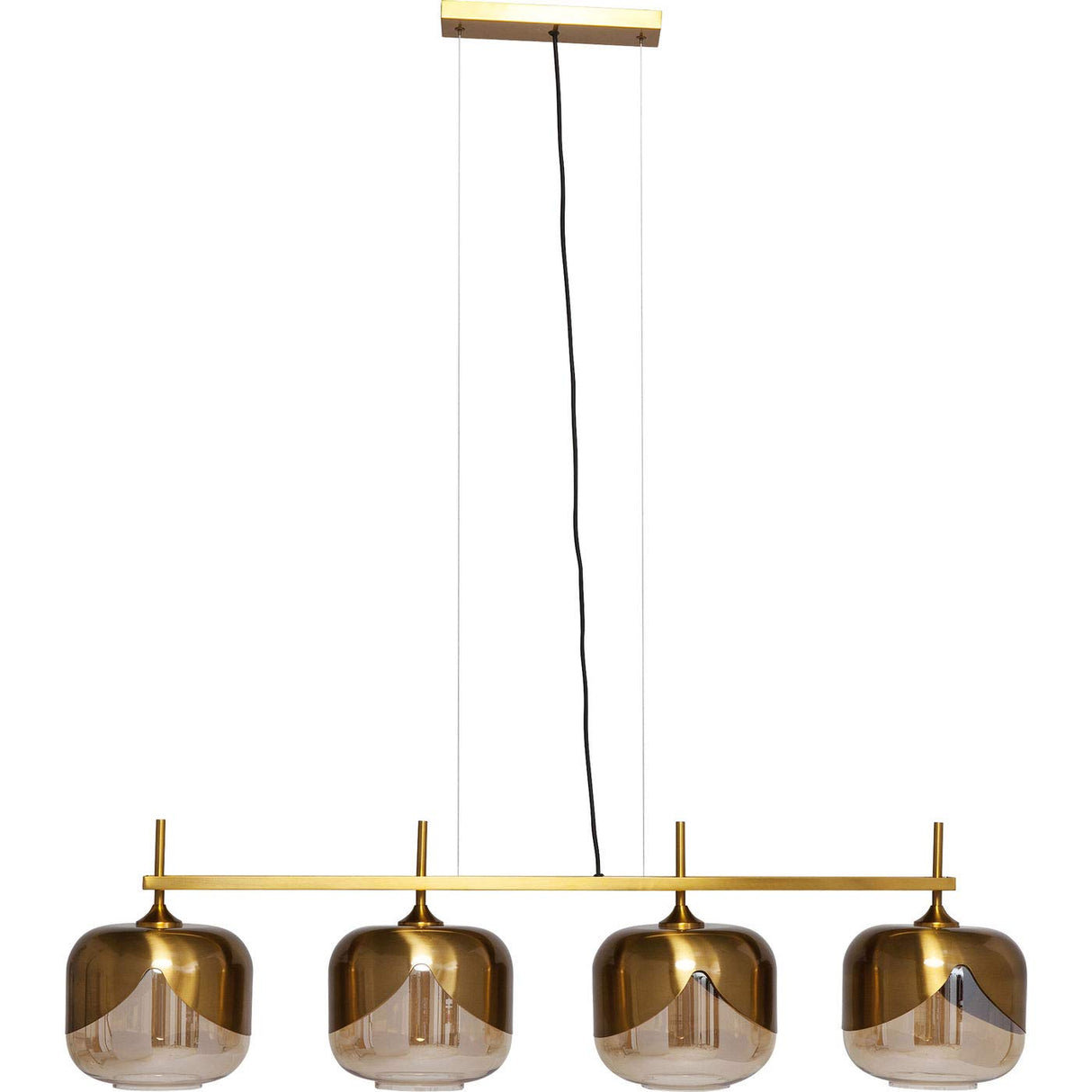 KARE Design Golden Goblet Quattro - Lámpara de techo colgante (25 cm de diámetro, con 4 paraguas, 143 x 129 x 25 cm), color dorado