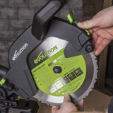Evolution Power Tools F255SMS Sierra ingletadora deslizante multimaterial, Corta acero dulce, aluminio, plástico, madera con clavos incrustados, 255 mm (230V)