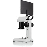 Bresser Microscopio LCD con análisis de luz y luz en 5 Niveles de Brillo, Zoom Continuo (0,7 x – 4,5 x), Pantalla de 22,5 cm y Enfoque Grueso y Fino, Blanco