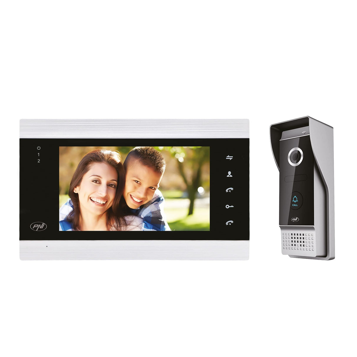 Interfono video inteligente PNI SafeHome PT720MW WiFi HD, P2P, monitor de interior, aplicación dedicada Tuya Smart